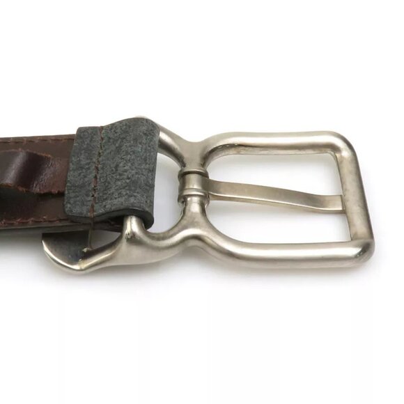 Auth DOLCE&GABBANA Belt Gray/Silver/Gold Leather/Metal main image 11